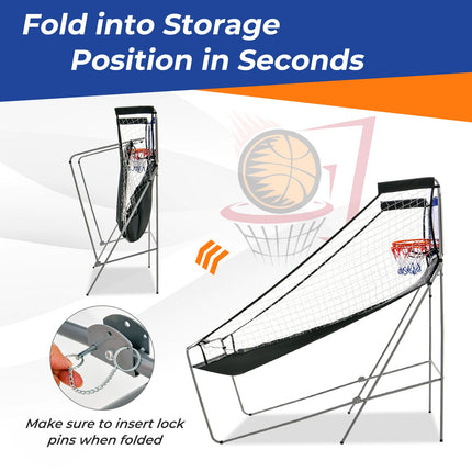 Dual Shot Basketball Arcade Game with 8 Game Modes and 4 Balls