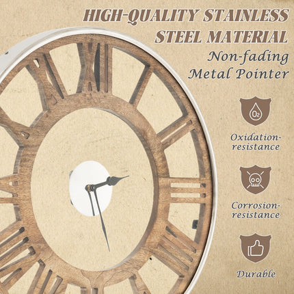 16-20 Inch Silent Wall Clock with Roman Numerals