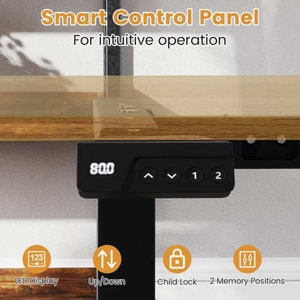 Electric Standing Desk Frame Height Adjustable Computer Desk Base with LED Display