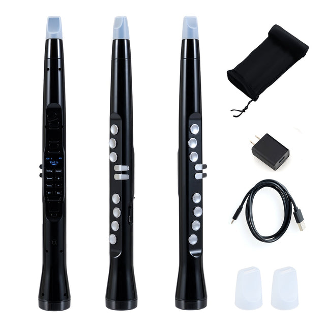 Electronic Wind Instrument Synthesizer Rechargeable Digital Saxophone-Black