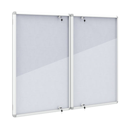 Lockable Cork Bulletin Board 47.5" x 35.5" Aluminum Frame