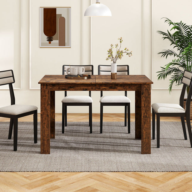 Extendable Dining Table for 4-8 People 47"-62" Large Rectangular Kitchen Table