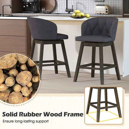 Counter Height Fabric Upholstered Bar Stools Set of 2