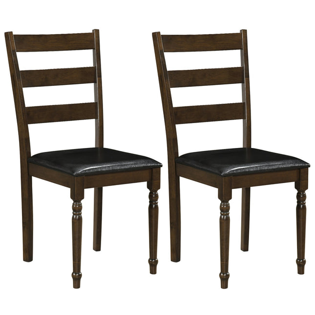 Upholstered Dining Chairs Set of 2 - Farmhouse Ladder Back