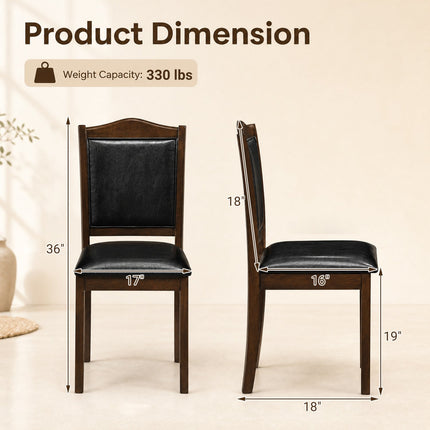 Dining Chairs Set of 4 Faux Leather Upholstered Farmhouse