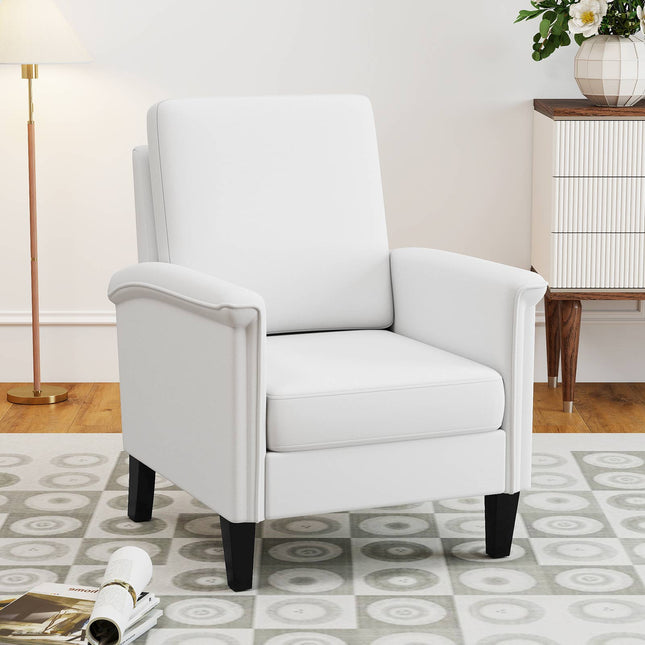 Floral Accent Chair Farmhouse Boho Armchair with Solid Wood Legs and High Back