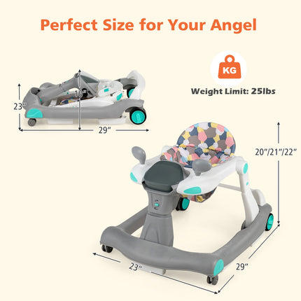 2-in-1 Foldable Activity Push Walker with Adjustable Height