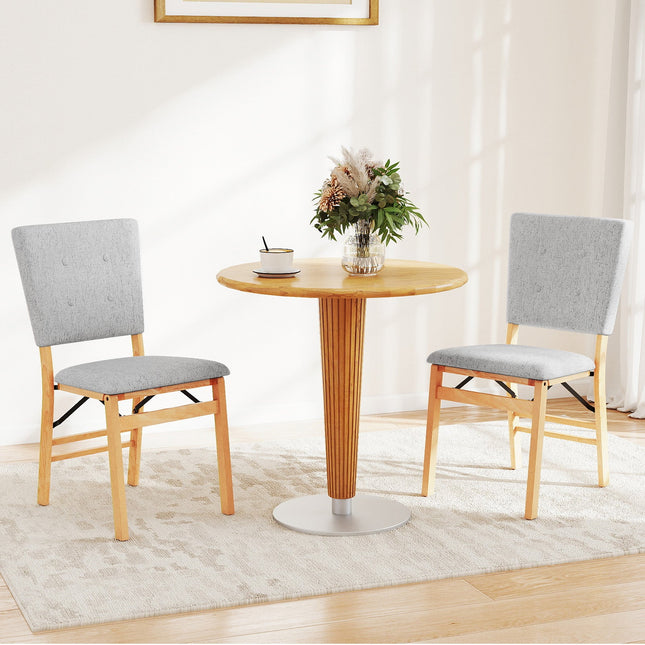 Foldable Dining Chair Set of 2 Armless Kitchen Chair with Padded Seat and Tilt Backrest