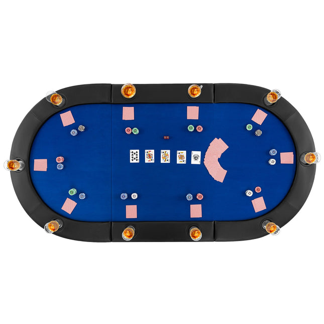 Portable 84 x 42 Inch 10-Player Foldable Padded Poker Table Top