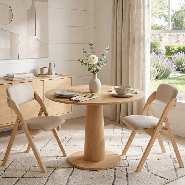 Folding Dining Chairs Set of 2 with Cushioned Seats