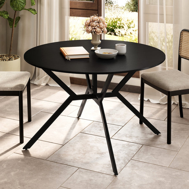 Folding Dining Table 47 Inch Extendable Round Kitchen Table with Drop Leaves
