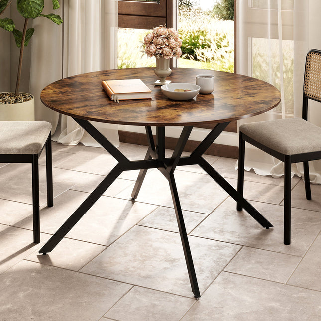 Folding Dining Table 47 Inch Extendable Round Kitchen Table with Drop Leaves
