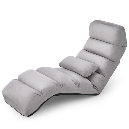 Folding Lazy Sofa Chair Stylish Sofa Couch Beds Lounge Chair W/Pillow
