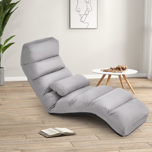 Folding Lazy Sofa Chair Stylish Sofa Couch Beds Lounge Chair W/Pillow
