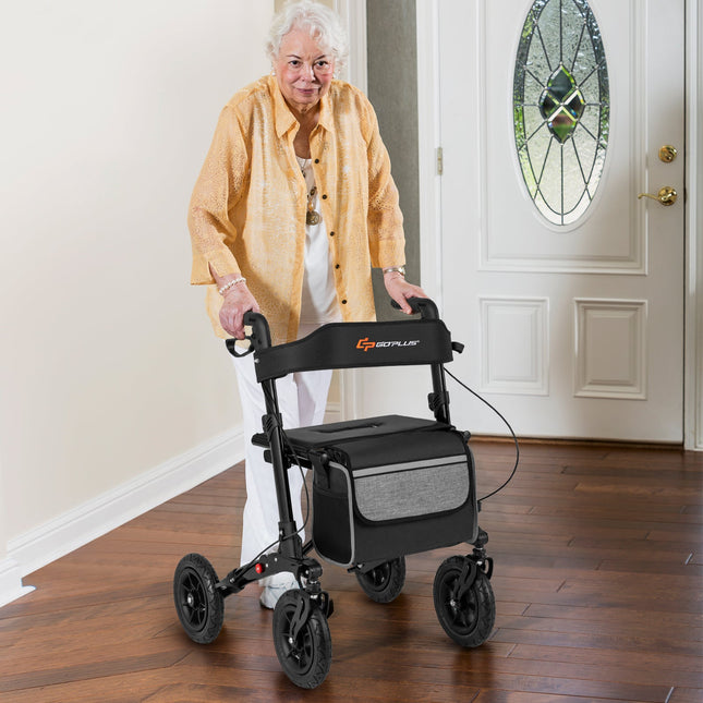 Folding Rollator Walker for Seniors with Seat for All Terrain