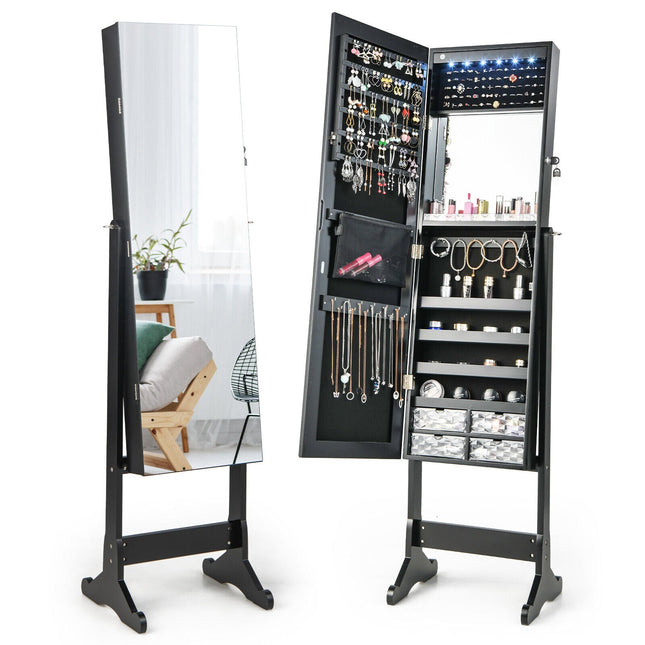 Free Standing Full Length Jewelry Armoire with L