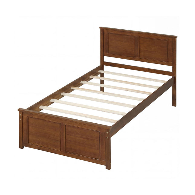 Twin Size Wooden Platform Bed Frame with Headboard