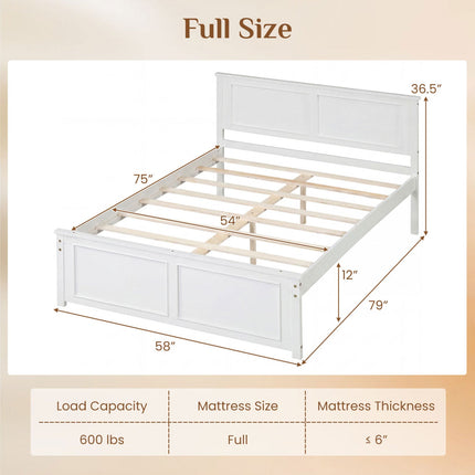 Twin Size Platform Bed Frame with Headboard