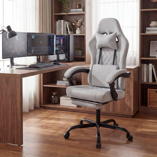 Gaming Chair Height Adjustable Computer Chair with Headrest Video Game Chair