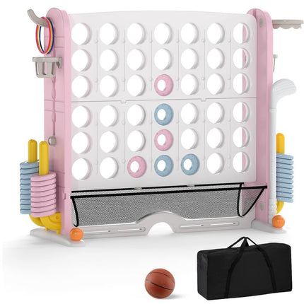 Giant 4-in-a-Row Game Set with Basketball & Mini Golf