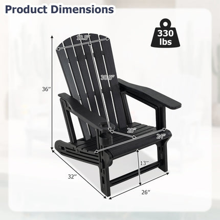 HDPE Adirondack Chair with Cup Holder - Weather Resistant