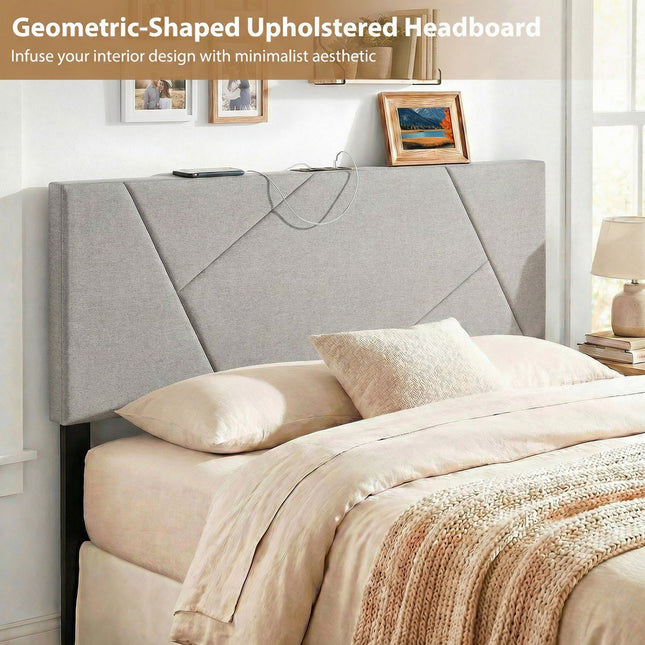 Headboard for Full Size Bed and Queen Geometric Upholstered Head Board