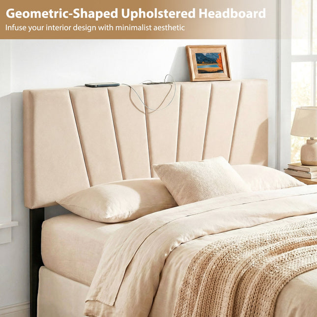Headboard for Queen and Full Size Bed Geometric Upholstered Head Board