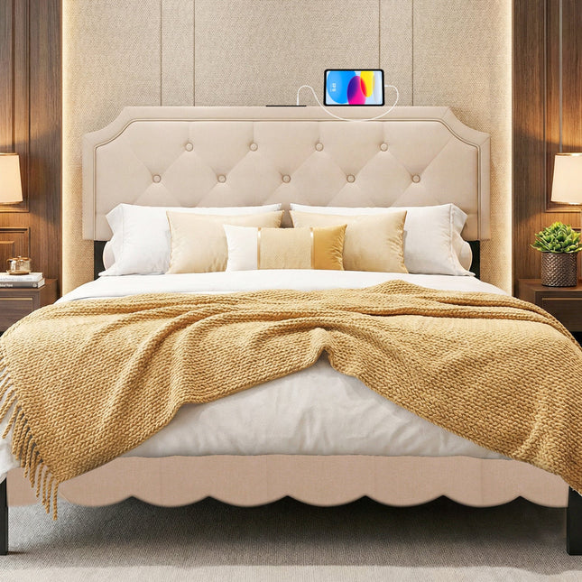 Headboard for Queen and Full Size Bed Tufted Upholstered Head Board