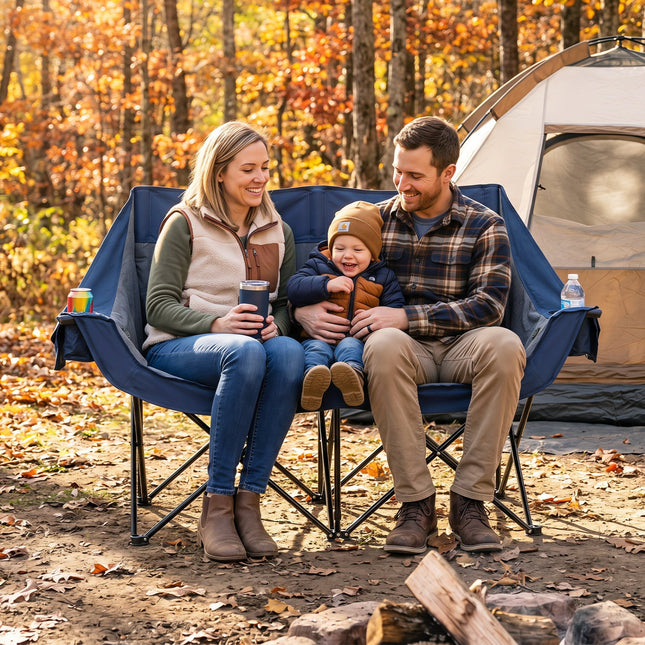 Heated Double Camping Chair with 4 Heating Zones