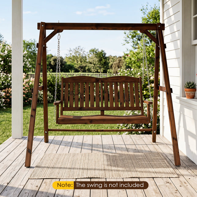 Carbonized Fir Wood Swing Frame with 880 lb Capacity