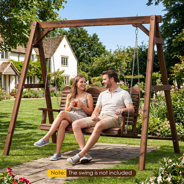 Carbonized Fir Wood Swing Frame with 880 lb Capacity