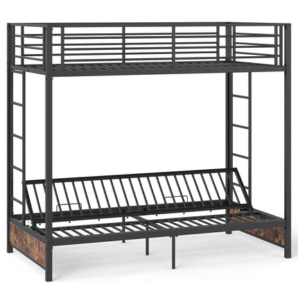 Heavy Duty Metal Bunk Bed Frame with Headboard and Footboard