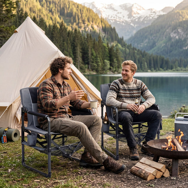 Camping Chair Heavy Duty with Cup Holder and Bottle Opener