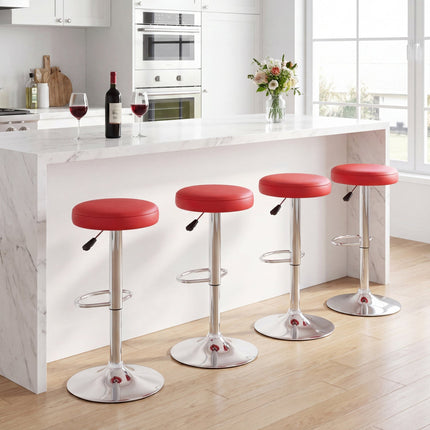 Adjustable Swivel Bar Stool with Footrest, 400 lbs Capacity