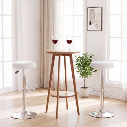 Adjustable Swivel Bar Stool with Footrest, 400 lbs Capacity