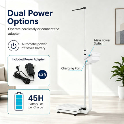 Digital Height and Weight Scale with LED Display 400 lbs