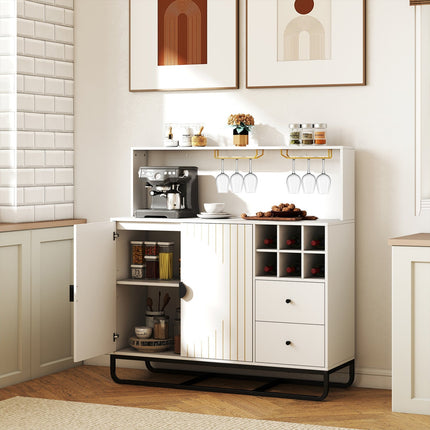 Bar Cabinet with Wine Rack and Glass Holder - 47" Wide