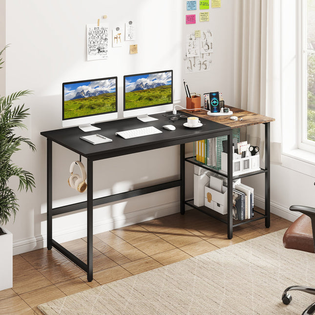 59 Inch Home Office Computer Desk with Removable Storage Shelves