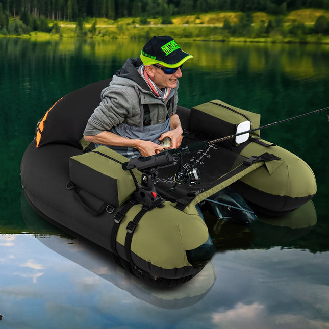 Inflatable Float Tube with Adjustable Fishing Rod Holder and Fish Hook Stator
