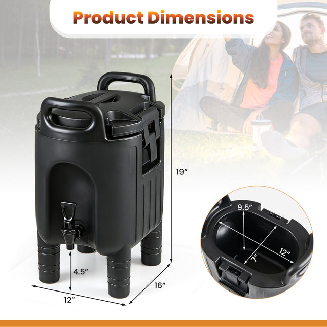 Insulated Beverage Dispensers Set of 2 Hot and Cold Drink Server Carriers with Ergonomic Handles