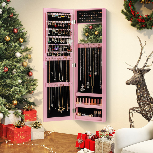Jewelry Cabinet Wall or Door Mounted Jewelry Armoire Modern Hanging Jewelry Organizer