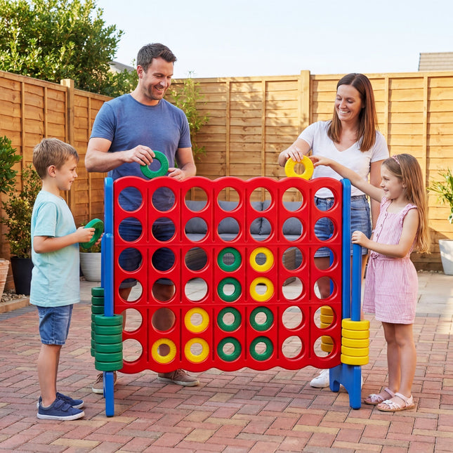 Jumbo 4-in-a-Row Game Set 3.5ft Tall Outdoor Lawn Game