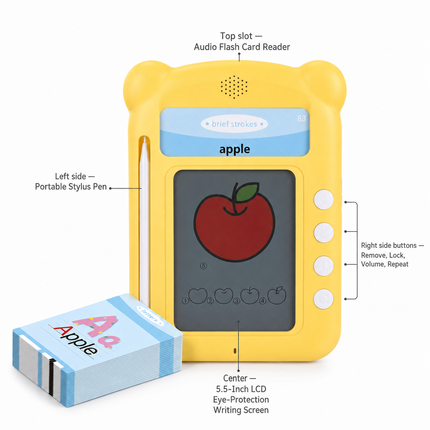 Talking Flash Cards with LCD Writing Tablet for Toddlers