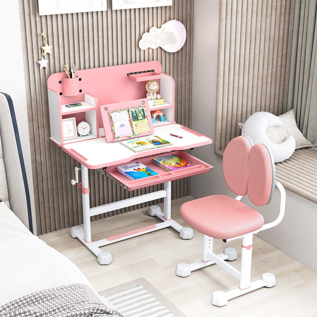 Kid's Study Desk and with Tilt Desktop and Pen Holder