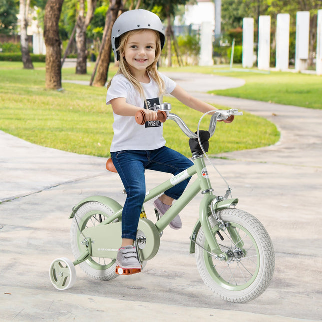 Kids Bike with Adjustable Handlebar and Saddle Green