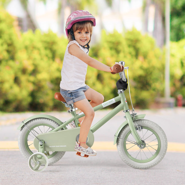 Kids Bike with Adjustable Handlebar and Saddle Green