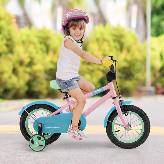 Kids Bike with Adjustable Handlebar and Saddle Pink