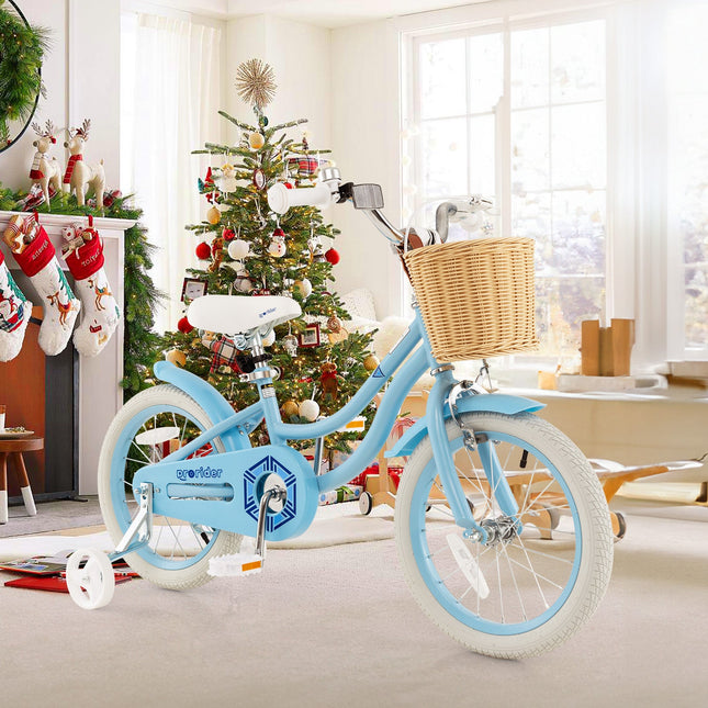 16-Inch Kids Bike with Training Wheels and Adjustable Handlebar Seat