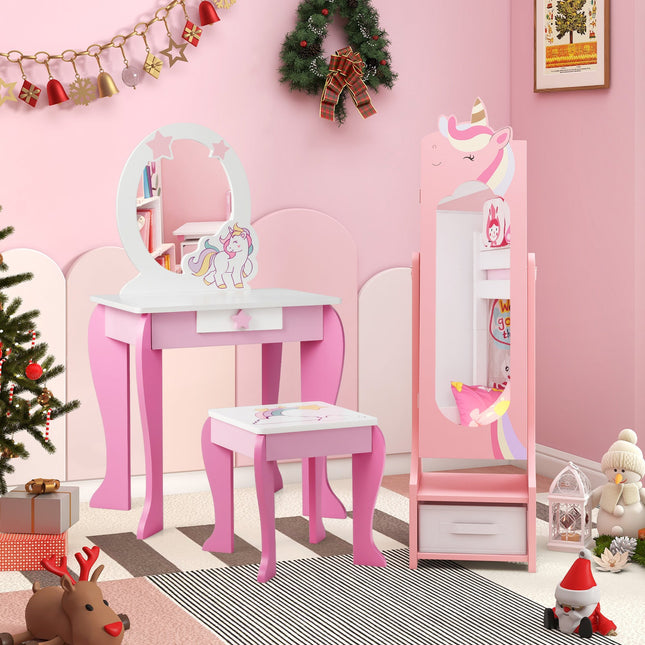 Kids Jewelry Armoire Cabinet with Storage and 2 Tilt Angles