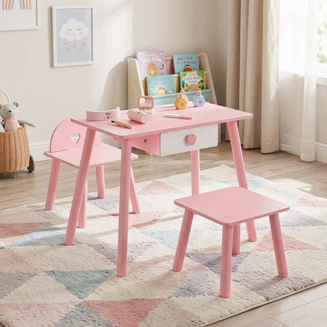 Kids Pretend Nail Salon Playset with Table and Stools